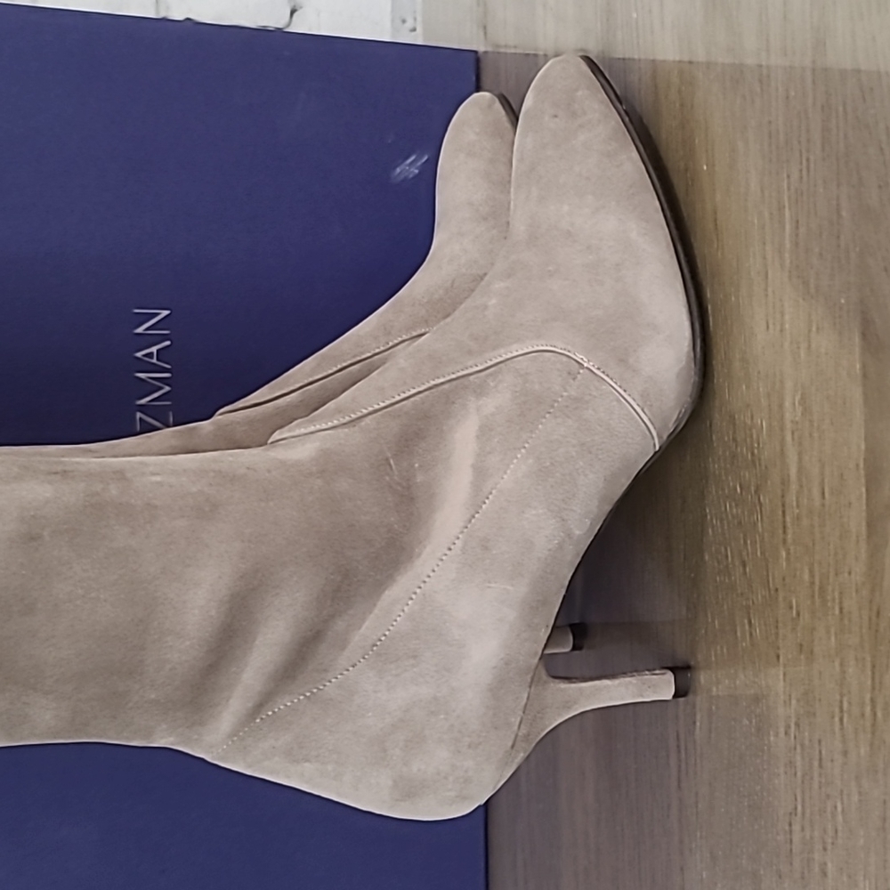 Stuart Weitzman Tiemodel Suede Leather Over-the-knee Boots In Taupe - NWT/NIB - Picture 11 of 16